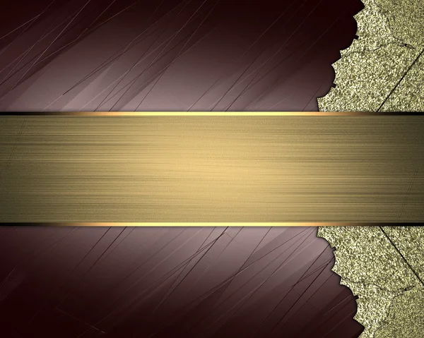 Tasarım için altın öğe. Tasarım şablonu. Kahverengi arka plan altın süsler ve metin bir işareti ile