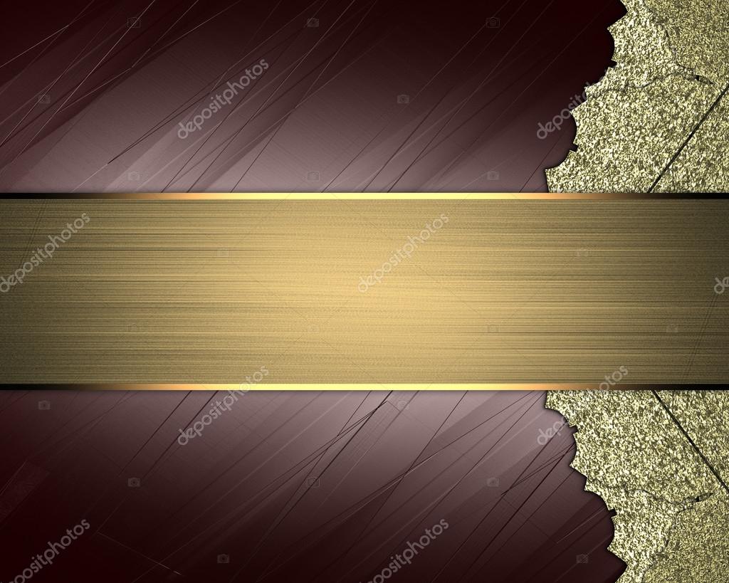 Elemento dorado para el diseño. Plantilla para diseño. Fondo marrón  abstracto con adornos dorados y un signo de texto — Foto de stock #69649903  © SWEviL, image size:1024x819