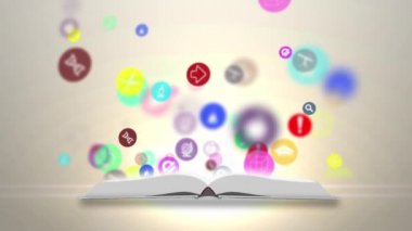 Açık kitap ve bilimin simgeler. Modern eğitim kavramı