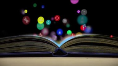 Açık kitap ve bilimin simgeler. Modern eğitim kavramı