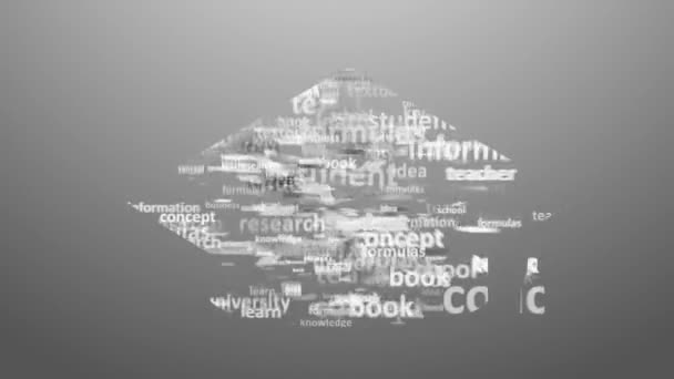 ISTRUZIONE. Collage di parole su sfondo bianco. Animazione con diversi termini di associazione . — Video Stock