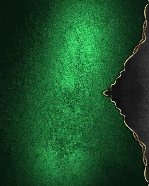 Tasarım için öğe. Tasarım şablonu. Grunge yeşil arka plan siyah dekorasyon ile