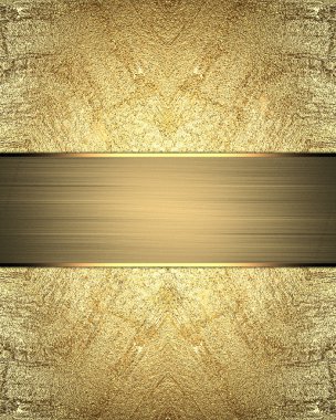 Tasarım için öğe. Tasarım şablonu. Altın arka plan ile altın şerit