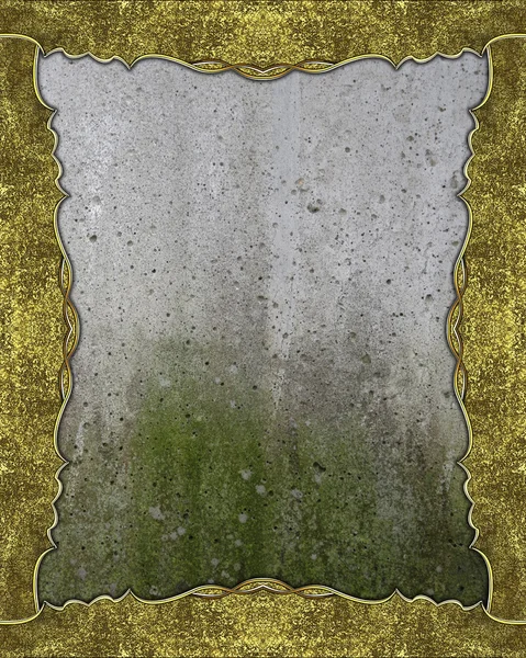 Element for design. Template for design. Grunge golden frame on the background of old wall — Stock Photo, Image