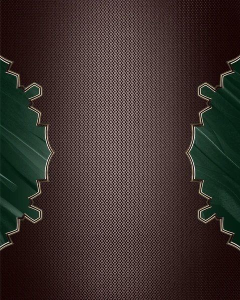 Element for design. Template for design. Brown pattern with green cuts — Stock Photo, Image