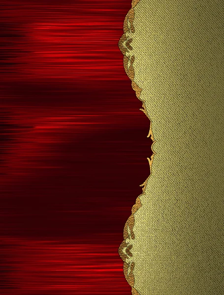 Fondo rosso con bordo oro. Modello di progettazione — Foto Stock