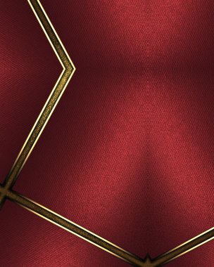 Tasarım için öğe. Tasarım şablonu. Altın çizgili kırmızı arka plan