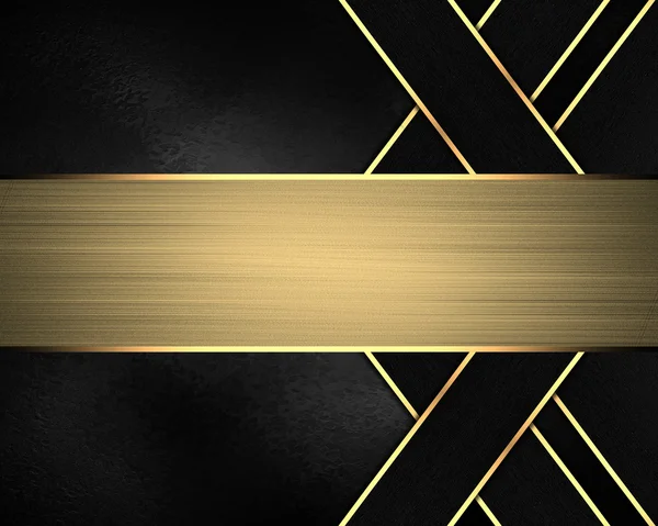 Element für Design. Vorlage für Design. schwarzer Hintergrund mit goldenen Linien und Namensschild — Stockfoto