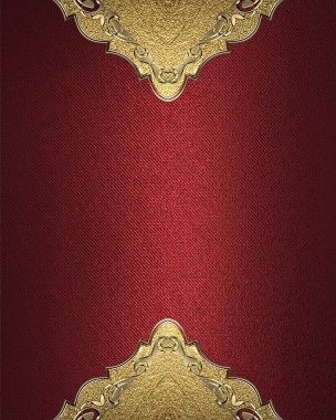 Tasarım için öğe. Tasarım şablonu. Altın desenli kırmızı arka plan