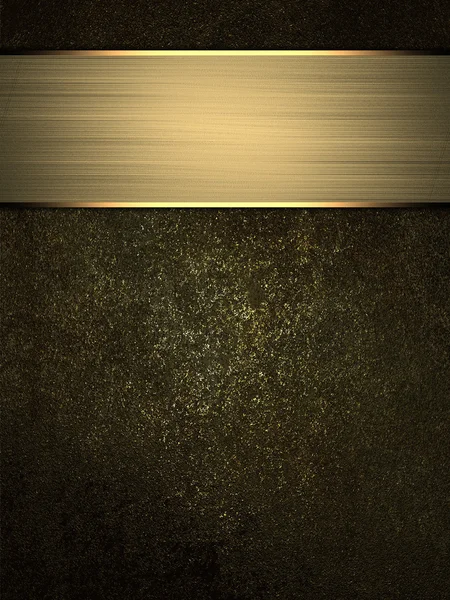 Texture abstraite grunge metall avec plaque signalétique dorée — Photo