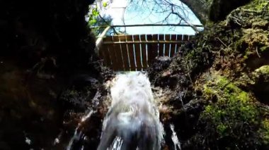 Saf taze su şelale orman içinde. Kutsal bahar