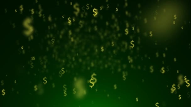 Background of dollar yellow signs. Flying dollar signs — Stock Video