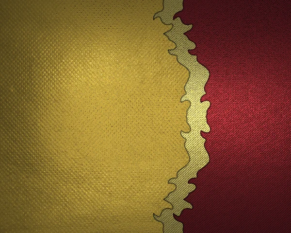 Золотая текстура с красной кромкой с золотой отделкой. Дизайн шаблона. Дизайн сайта — стоковое фото