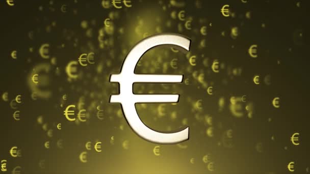 Antecedentes de signos del euro. Iconos voladores euros — Vídeo de stock