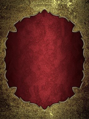 Altın çerçeve ile kırmızı bir arka plan. Tasarım için öğe. tasarım şablonu. soyut grunge arka plan.