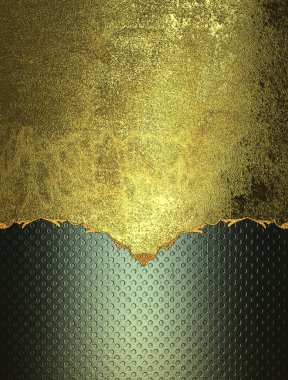 Grunge yellow background with green lettering element. Template for design. Abstract grunge background.