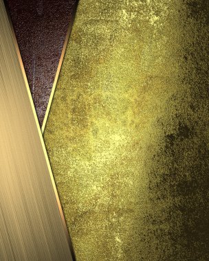 Background of gold metal plates for text. Element for design. Template for design. Abstract grunge background.