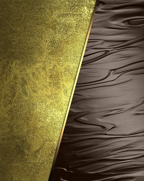 Grunge yellow background with brown wavy plate. Element for design. Template for design. Abstract grunge background. — 图库照片