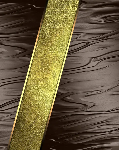 Wavy brown background with gold metal lines. Element for design. Template for design. Abstract grunge background. — Stockfoto