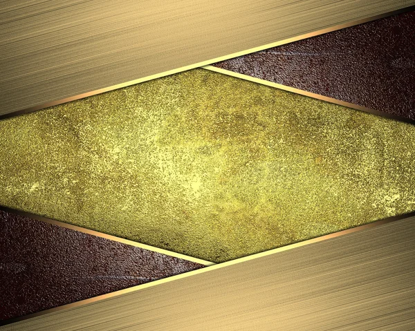 Grunge gold background with frame of the metal plates. Element for design. Template for design. Abstract grunge background.