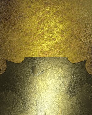 Grunge gold background with frame of the metal plates. Element for design. Template for design. Abstract grunge background.