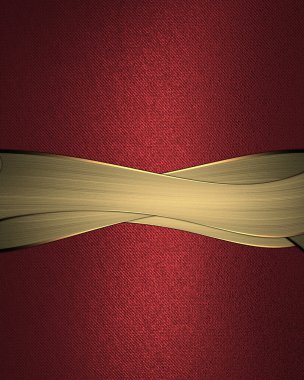 Altın kıvırcık kurdeleler ile kırmızı arka plan. Tasarım öğesi. Tasarım için şablon. 