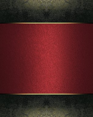 Tasarım için grunge çerçeve arka plan ile kırmızı plaka. Tasarım öğesi. Tasarım için şablon. 