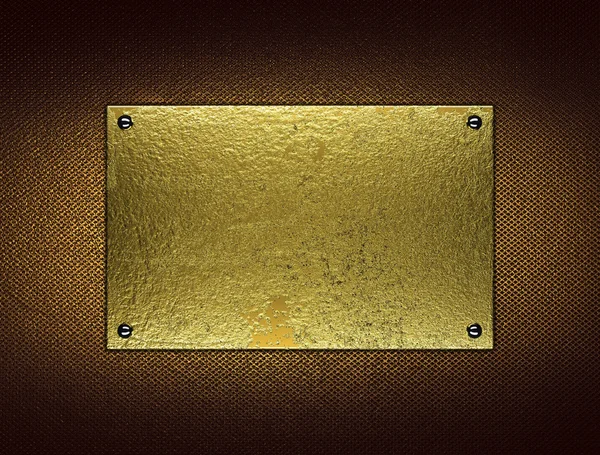 Grunge brown background with a gold frame for writing text. Element for design. Template for design. — Stock fotografie