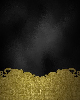 Black abstract background with gold pattern. Element for design. Template for design.