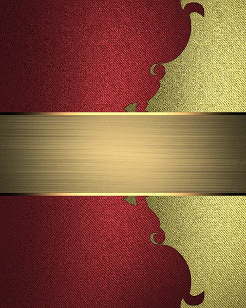 Fondo rojo con patrón dorado y placa con nombre para texto. Elemento para el diseño. Plantilla para diseño . —  Fotos de Stock