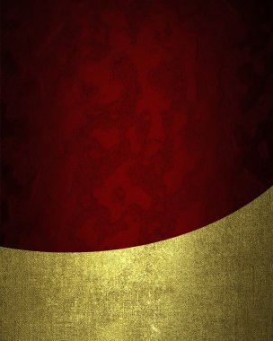 Red texture with antique gold plate. Element for design. Template for design.