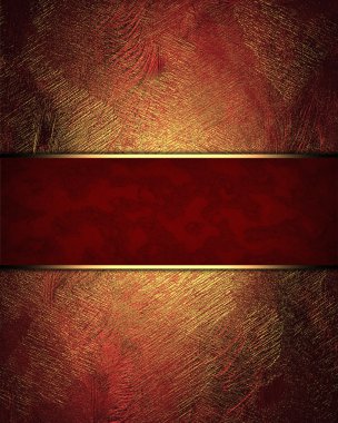 Shabby red background with gold abrasions. Template for decorating site text, the certificate presentation