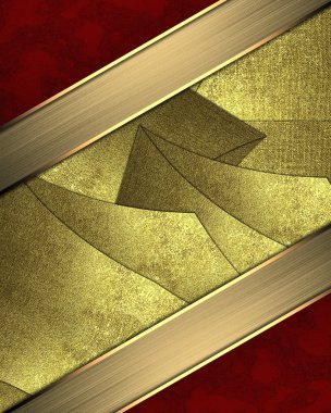 Abstract gold frame with red edge. Element for design. Template for design. copy space for ad brochure or announcement invitation, abstract background