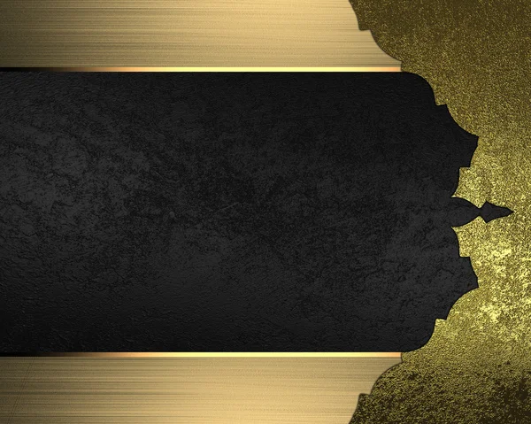 Black velvet background with gold edges. Element for design. Template for design. copy space for ad brochure or announcement invitation, abstract background — Stock Photo, Image
