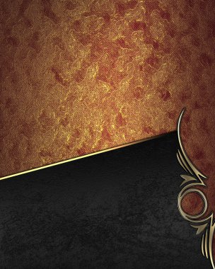 Red background with gold with a black nameplate. Element for design. Template for design. copy space for ad brochure or announcement invitation, abstract background