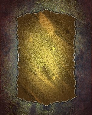 Grunge texture with a golden nameplate. Element for design. Template for design. copy space for ad brochure or announcement invitation, abstract background