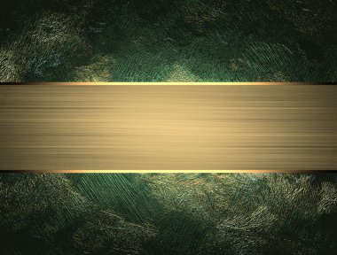 Grunge yeşil arka plan. Altın tabela ile. Tasarım için öğe. Tasarım şablonu. kopya alanı reklam broşür veya duyuru davet için