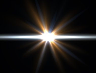 Şablon - sarı yıldız, güneş objektif parlama ile tasarlayın. Işınları arka plan.