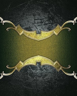 Dark shabby background with gold edges on a green background. Element for design. Template for design. copy space for ad brochure or announcement invitation, abstract background
