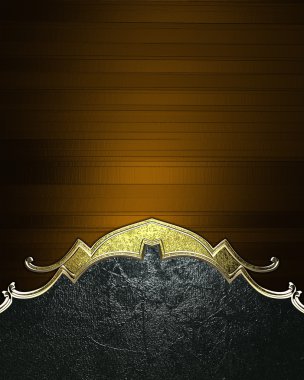 Dark shabby background with gold edges on a brown background. Element for design. Template for design. copy space for ad brochure or announcement invitation, abstract background