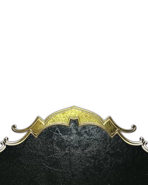 Dark shabby background with gold edges on a white background. Element for design. Template for design. copy space for ad brochure or announcement invitation, abstract background