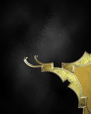 Black elegant background with gold pattern. Element for design. Template for design. copy space for ad brochure or announcement invitation, abstract background