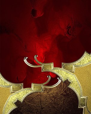 Red elegant background with gold pattern. Element for design. Template for design. copy space for ad brochure or announcement invitation, abstract background