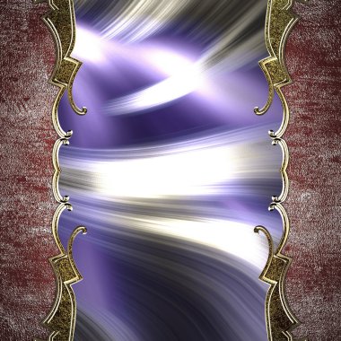 Blue frame with gold trim on grunge texture. Element for design. Template for design. copy space for ad brochure or announcement invitation, abstract background
