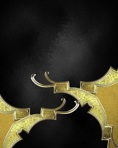 Black elegant background with gold pattern. Element for design. Template for design. copy space for ad brochure or announcement invitation, abstract background — 图库照片