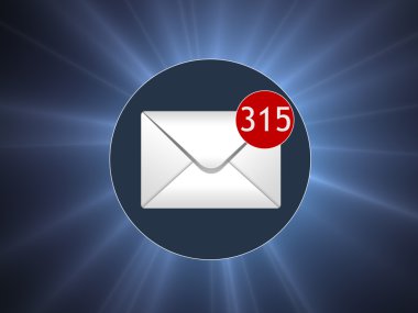 Birçok mektup kutusunda. Kavram Spam. Birçok e-posta