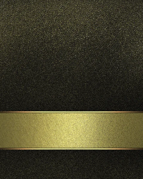 Schwarzes Typenschild mit goldenem Linienelement für die Gestaltung. Vorlage für Design. Kopierraum für Werbebroschüre oder Ausschreibung, abstrakter Hintergrund — Stockfoto