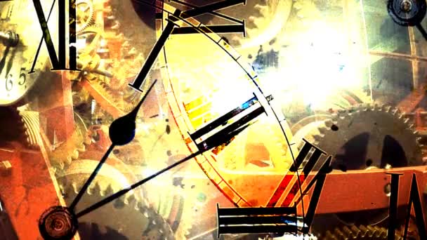 Υπόβαθρο των ωρών. μηχανικά ρολόγια — Αρχείο Βίντεο