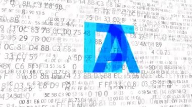 Bilgi kavramı: dijital arka plan üzerinde Pixelated çok renkli metin veri