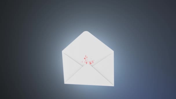 Envelope com mensagem de amor. Mensagem de amor — Vídeo de Stock